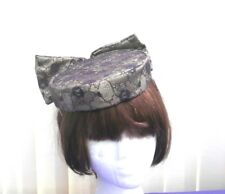  PLUM/GOLD LACE 6.1/2" - 17CM - PILL BOX  FASCINATOR - HALF PRICE CLEARANCE SALE