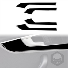 Piano Black Interior Door Handle Panel Cover Trim Sticker For Audi A4 B9 2017-19