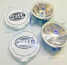 Pair Universal Hella Comet 500 Driving Lamp White Spot Light + Cover & Bulb