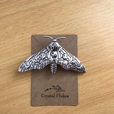 Death Moth Hawk Skull Hair Clip. Moon phases, Gothic, punk, steampunk, gift.