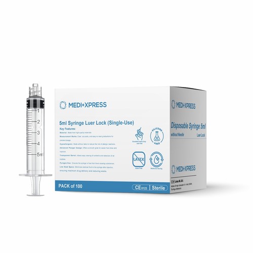 Sterile 5ml luer - luer, lock