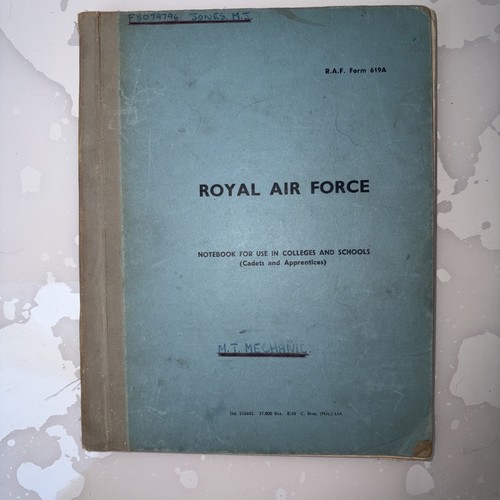 1970 raf mechanics note book - note,