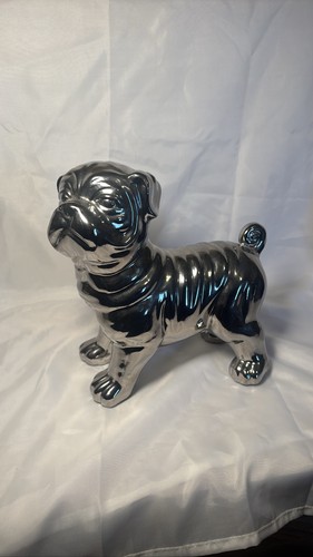 Silver finish metal pug - pug, dog