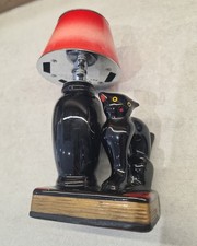 Vintage Cat Lighter Cat On Book By Lamp Table Lighter