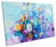 Blue Flowers Floral Repro CANVAS WALL ARTWORK Print Art