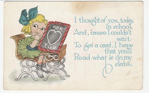Vintage postcard little girl - vintage,