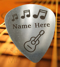 Personalised Metal Guitar Pick Gift - Engraved Present - Son/Daughter/Mum/Dad