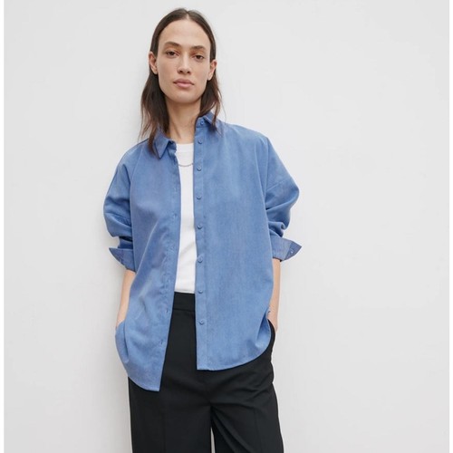 Zara light powder blue button - blue,