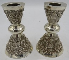 sterling silver candle holder - 592g