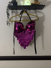 Pink Sequin Bra And Skirt