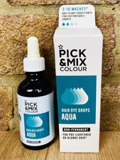 2 x PICK & MIX COLOUR HAIR DYE DROPS AQUA NON-PERMANENT-50ml .