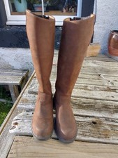 Mountain Horse long riding boots, zip & elastic, brown nubuck leather. UK 6.5/40
