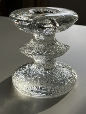 Iittala Festivo 1 Ring Crystal Candle Holder, Timo Sarpaneva, Finland