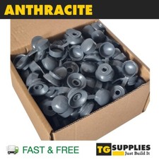 PVC Roofing Plastic Cover Screw Caps Corrugated Sheets Fixings - Anthracite Grey
