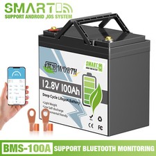 LiFePO4 12V 100Ah lithium battery BMS solar battery solar system boat RV caravan