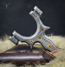 Premium Damascus Steel and Brass - Powerful Slingshot, High Velocity Catapult