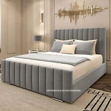 NEW OTTOMAN STORAGE BED PLUSH VELVET DIVAN BED FRAME DOUBLE & KING SIZE