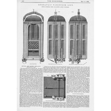 Stevens & Major's 'Reliance' Hydraulic Passenger Lift Antique Print 1888