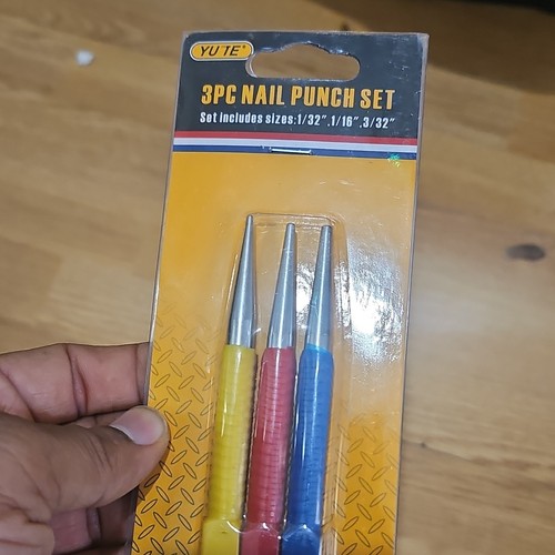 Yute 3pc steel nail punch - yute,