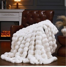 Faux Rabbit Fur Throw Blanket