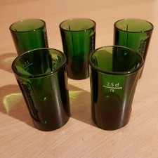 Jagermeister Set of 5 Shot Glasses Green 2.5cl Excellent Condition Dark Green 