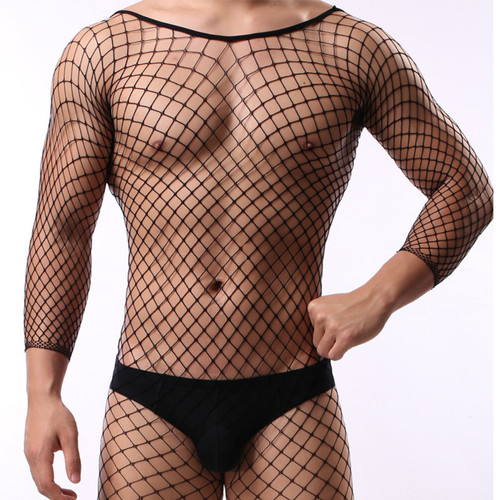Fishnet men body stocking - body,