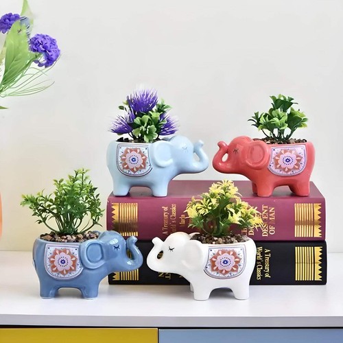 Ceramic elephant succulent - elephant,