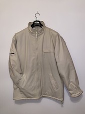 Vintage Eisenegger Jeans Insulated Jacket Cream Y2K Retro Rare PVC | Size Large