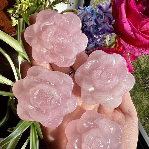 Rose quartz roses - rose, crystal