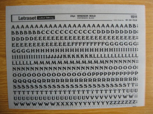 Sheet letraset upper - 1/2,