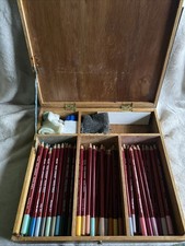 Derwent - Artists Pastel Pencils - 60 Various Colours In Wooden Case Box