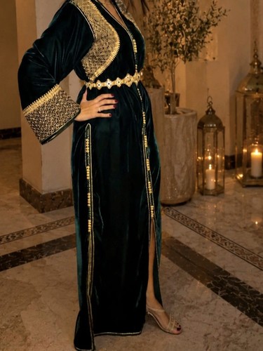 Takchita kaftan in emerald - takchita, /