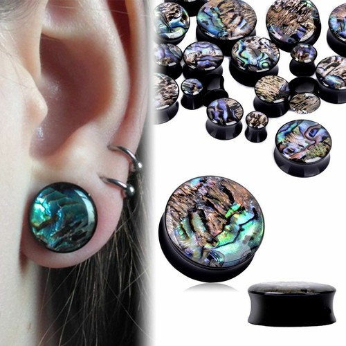 Pair black acrylic and abalone - acrylic,