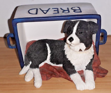 Border Fine Art On the farm A3867 2004 Collie Pup Dog in Bread Tin Bin