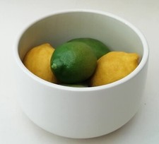 White Heavy Ceramic Deep Fruit Bowl 17.5cm Diameter