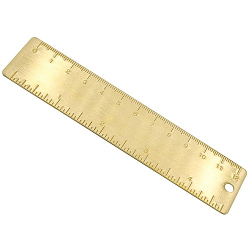 12cm brass ruler - ruler, dual