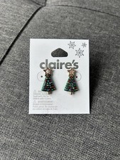 Claire’s Accessories Christmas Tree Earrings for Women  Brand New With Tags