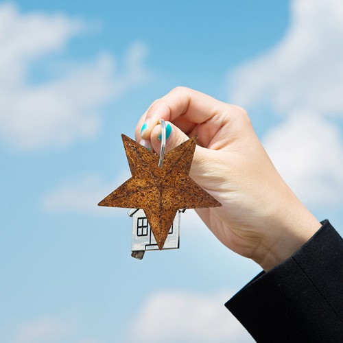 5cm antique metal stars - antique,