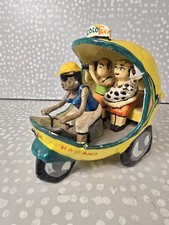Rare Folk Art Paper Mache coconut taxi Tuc Tuc original cuba
