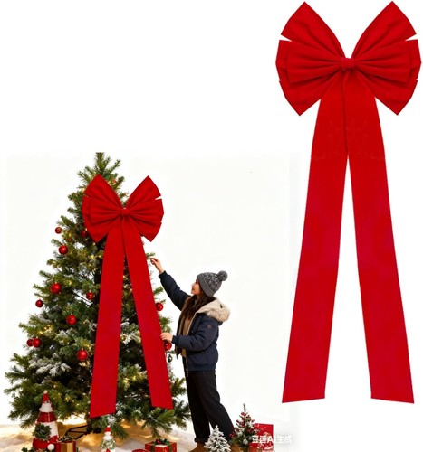 Red christmas tree topper - christmas,