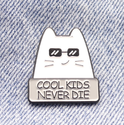 Funny cat enamel pin - cat,