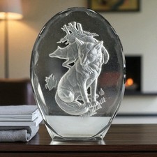 Danbury Mint Crystal Fox Sculpture by Philip Nathan – Paperweight Animal Art
