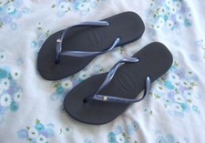 BNWOT HAVAIANAS Navy Diamante Flip-Flops UK : 5 : Brazil : 37 - 38 Eur 39 - 40