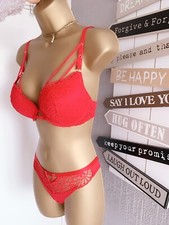 sexy Used once PRIMARK womens push up 34C maximise assets bra lace red uk
