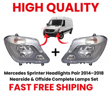 Mercedes Sprinter Headlights Pair 2014–2018 Nearside & Offside Complete Lamps Se