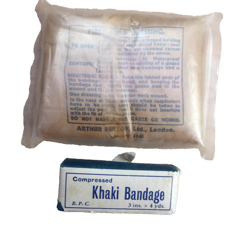 First field dressing and - first, khaki