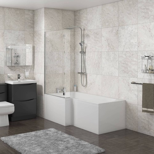 Linea 1700mm shape shower - linea, l-shape