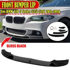 GLOSS BLACK FOR BMW 5 SERIES F10 F11 M SPORT 2011-16 FRONT SPLITTER SPOILER LIP