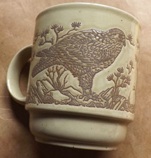 Staffordshire Potteries Mug 1970s Vintage Retro buzzard beige brown bird