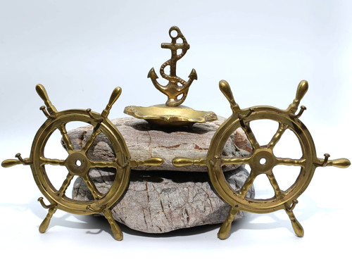 Vintage brass nautical ship - vintage,